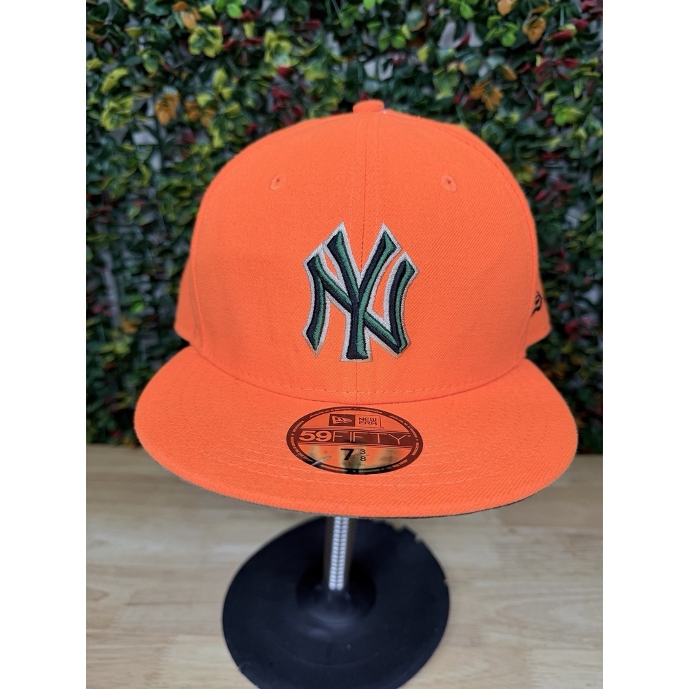 New York Yankees Hat Cap Fitted 7 3/8 Camo Orange MLB Baseball 59FIFTY New Era